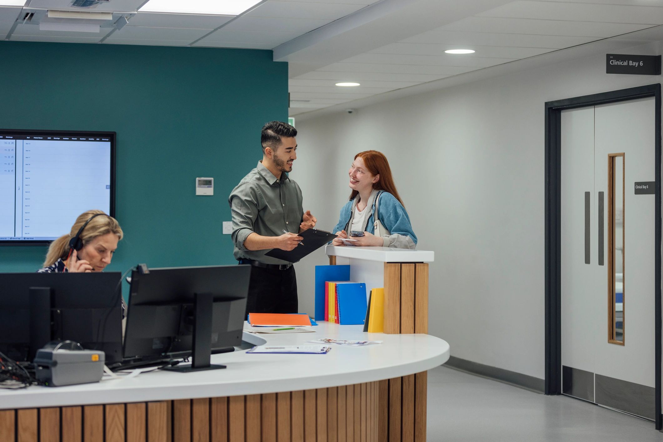 Clinic reception check-in and front desk