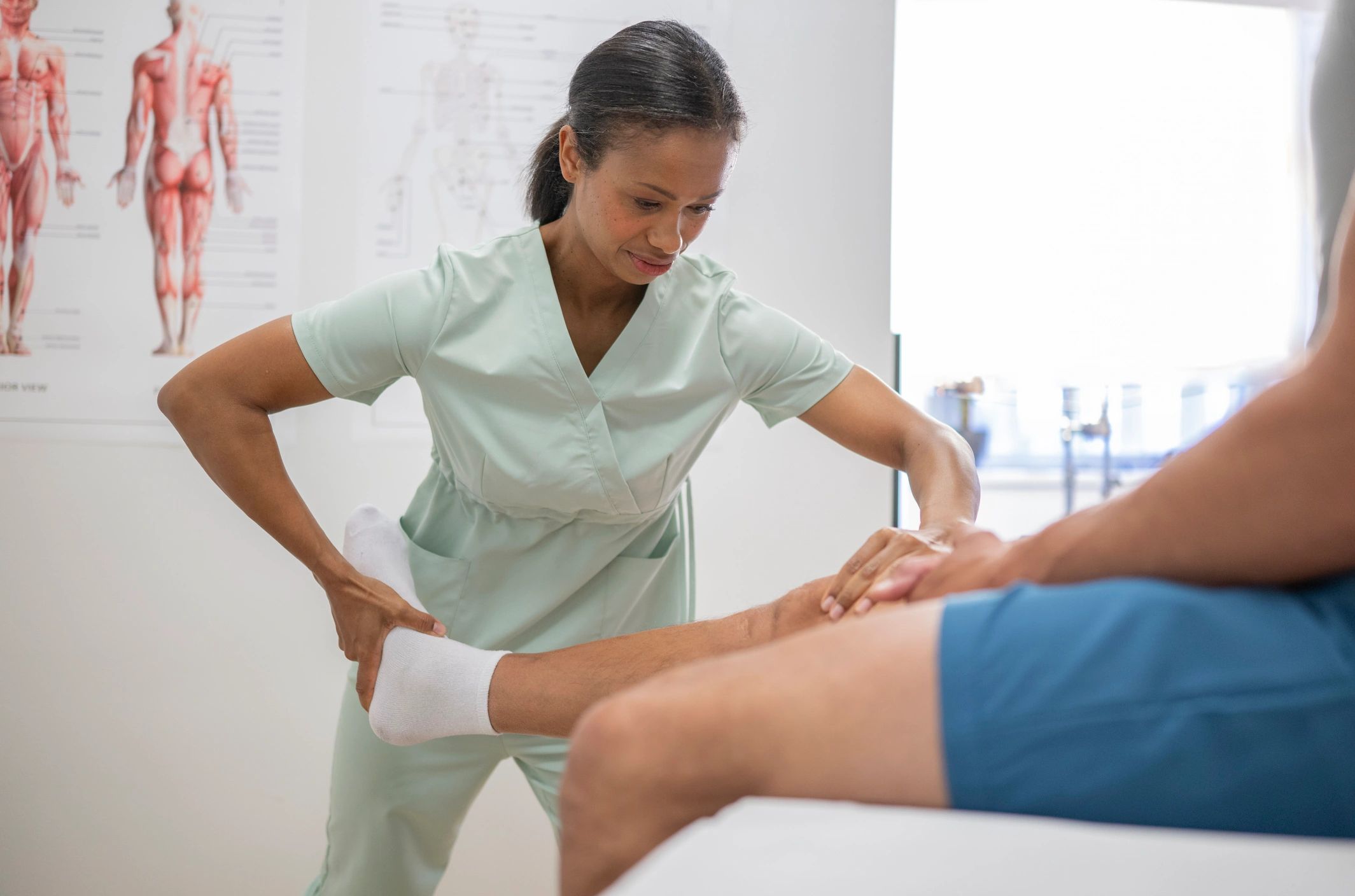 Physical therapy session in a clinic